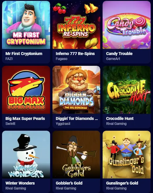 Tragamonedas de los mejores proveedores en Spinay Casino
